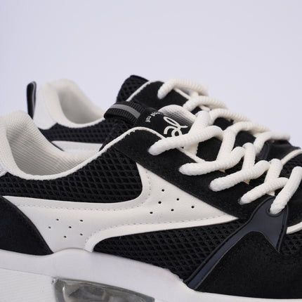 Tenis plataforma negros con blanco