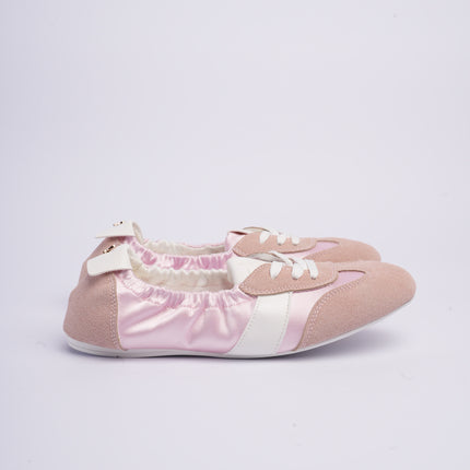 Tenis tipo ballet rosados x satín