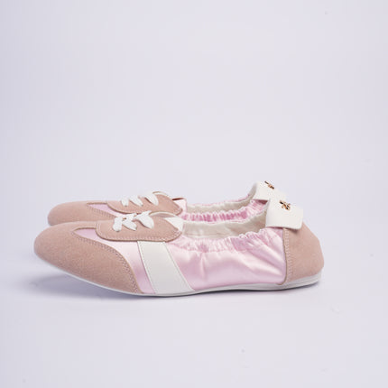 Tenis tipo ballet rosados x satín