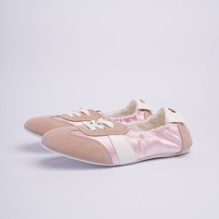 Tenis tipo ballet rosados x satín