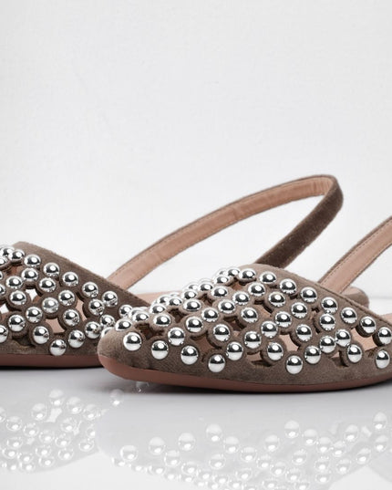 Bailarinas taupe transparencia x taches