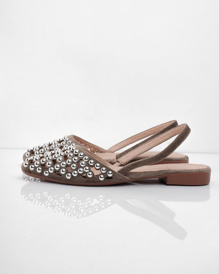 Bailarinas taupe transparencia x taches