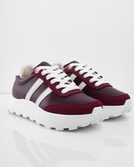 Tenis vinotinto básicos con blanco