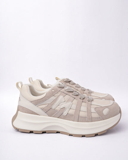 Tenis líneas gris x kaki