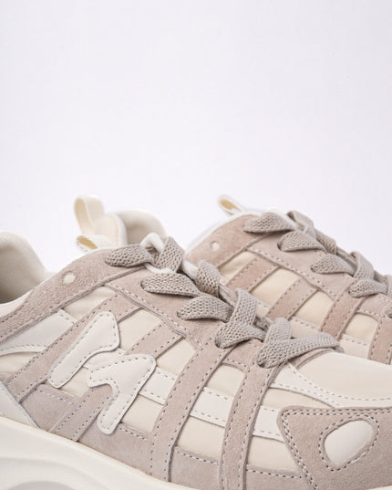 Tenis líneas gris x kaki