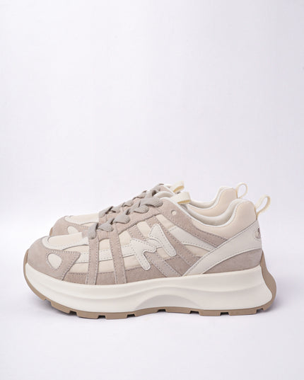 Tenis líneas gris x kaki