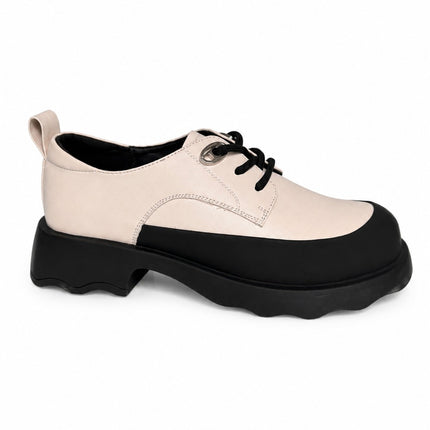 Zapatos tipo oxford blancos x negro