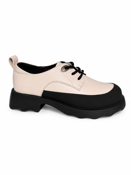 Zapatos tipo oxford blancos x negro