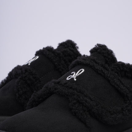 Zapatos ugg de peluche negros con velcro