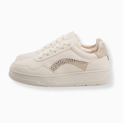 tenis planos beige con texturas